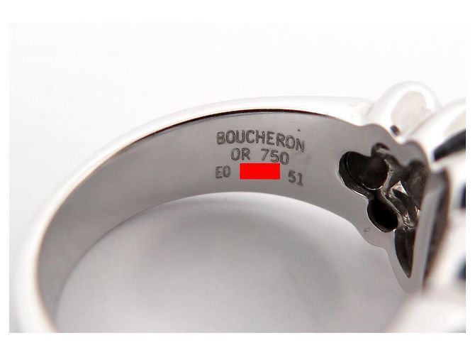 ANELLO BOUCHERON GRAINS DE RAISINS 51 NUOVO IN ORO BIANCO 18K Argento - vista 6