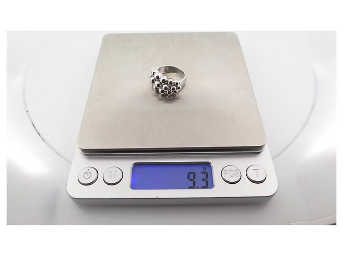 ANELLO BOUCHERON GRAINS DE RAISINS 51 NUOVO IN ORO BIANCO 18K Argento - vista 9