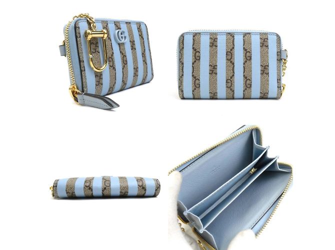 Monedero de lona GG Supreme de Gucci Castaño Azul - vista 2