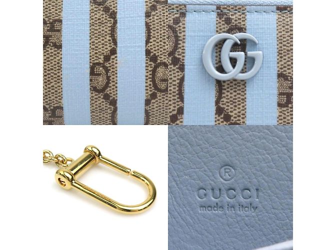 Monedero de lona GG Supreme de Gucci Castaño Azul - vista 4