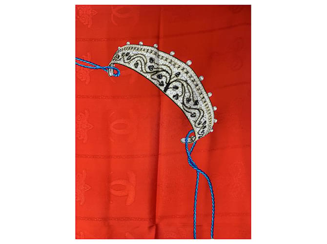 Cartier Bufanda de seda "Must" Plata Roja Azul - vista 4
