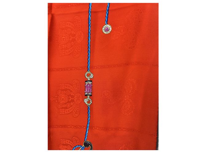 Cartier Bufanda de seda "Must" Plata Roja Azul - vista 5