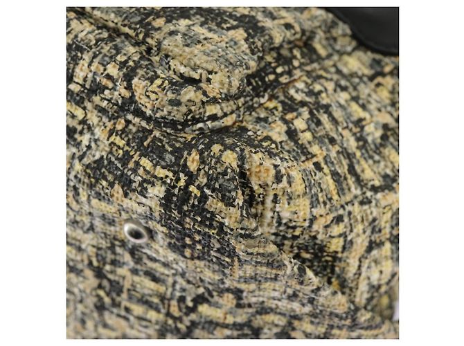 CHANEL Borsa a Mano Tweed Giallo Argento CC Auth bs19419 - vista 15