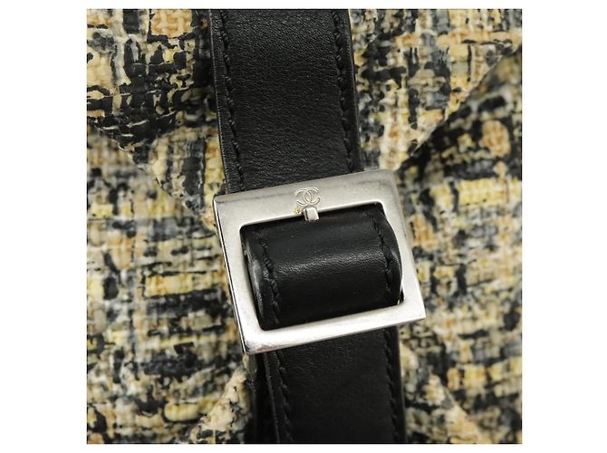 CHANEL Borsa a Mano Tweed Giallo Argento CC Auth bs19419 - vista 17