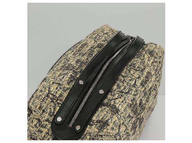 CHANEL Borsa a Mano Tweed Giallo Argento CC Auth bs19419 - vista 6