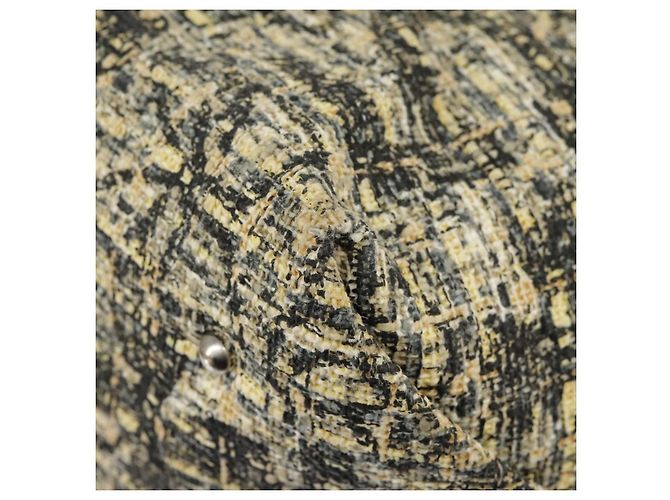 CHANEL Borsa a Mano Tweed Giallo Argento CC Auth bs19419 - vista 9