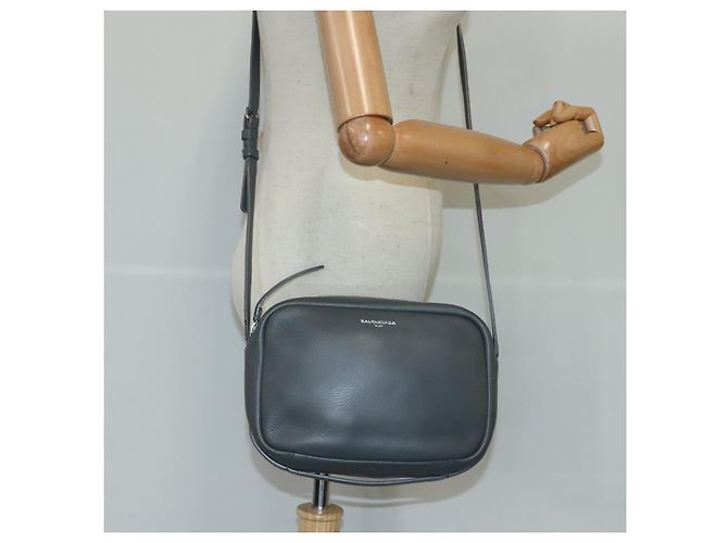 Borsa a spalla in pelle BALENCIAGA Everyday camera S grigia Auth hk1763 Marrone - vista 22