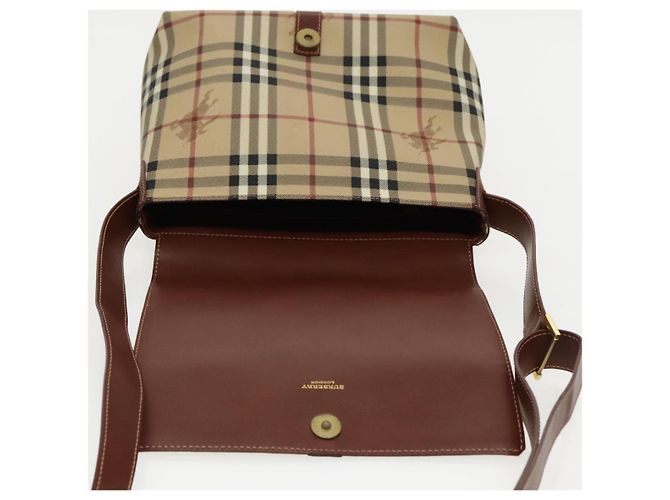 Borsa a spalla Burberry Nova Check in pelle PVC beige Auth ac3276 - vista 10
