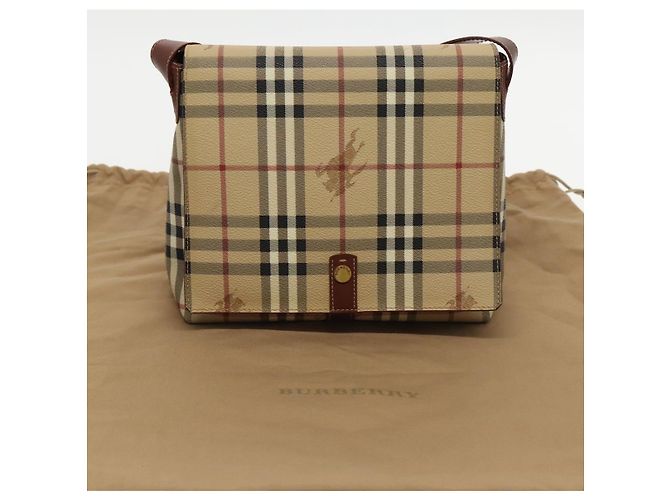 Borsa a spalla Burberry Nova Check in pelle PVC beige Auth ac3276 - vista 12
