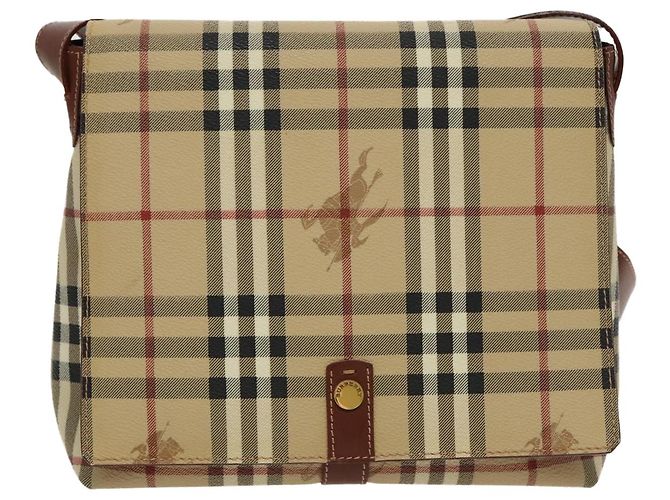 Borsa a spalla Burberry Nova Check in pelle PVC beige Auth ac3276 - vista 13