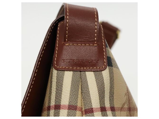 Borsa a spalla Burberry Nova Check in pelle PVC beige Auth ac3276 - vista 18