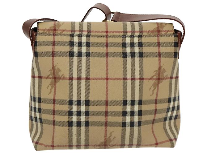 Borsa a spalla Burberry Nova Check in pelle PVC beige Auth ac3276 - vista 2