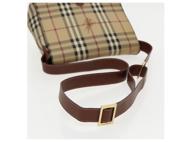 Borsa a spalla Burberry Nova Check in pelle PVC beige Auth ac3276 - vista 7