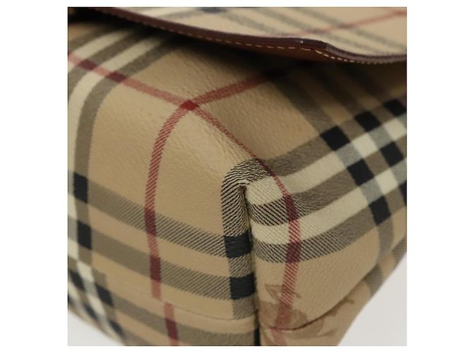 Borsa a spalla Burberry Nova Check in pelle PVC beige Auth ac3276 - vista 8