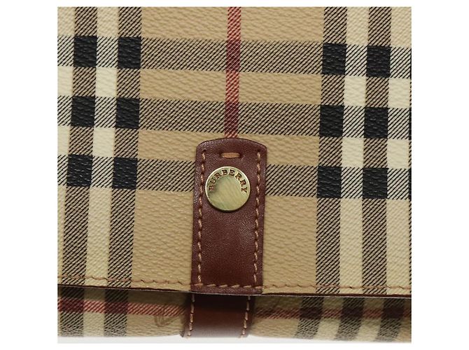 Borsa a spalla Burberry Nova Check in pelle PVC beige Auth ac3276 - vista 9