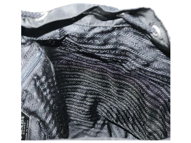 PRADA Rucksack aus schwarzem Nylon mit silberner Authentizität ep6168 - Ansicht 27