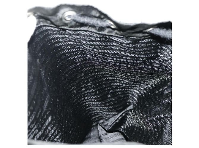 PRADA Rucksack aus schwarzem Nylon mit silberner Authentizität ep6168 - Ansicht 28