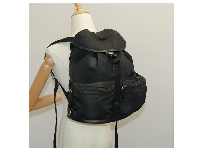 PRADA Rucksack aus schwarzem Nylon mit silberner Authentizität ep6168 - Ansicht 31