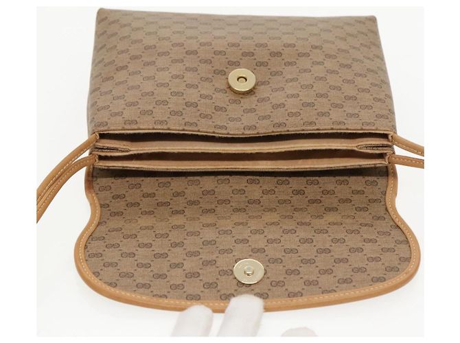 Gucci Borsa a spalla Micro GG Supreme in PVC beige e oro 49 007 5548 Auth th5401 D'oro - vista 10
