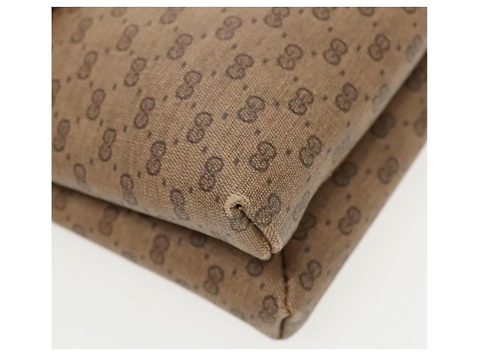 Gucci Borsa a spalla Micro GG Supreme in PVC beige e oro 49 007 5548 Auth th5401 D'oro - vista 14
