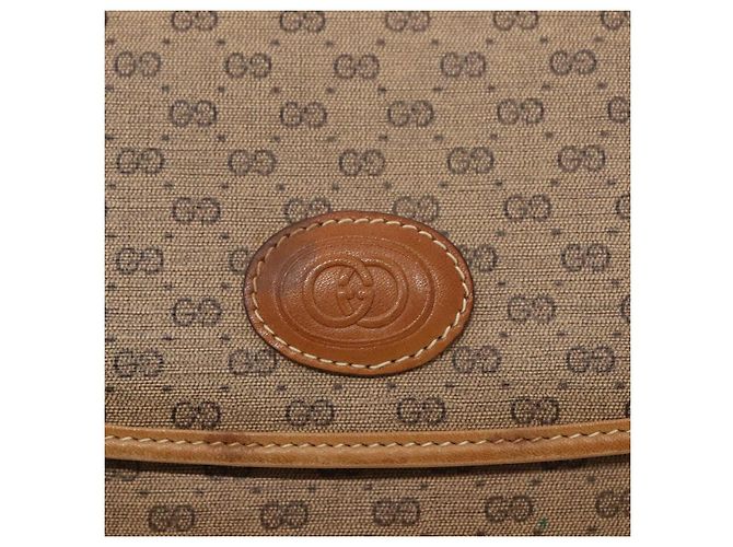 Gucci Borsa a spalla Micro GG Supreme in PVC beige e oro 49 007 5548 Auth th5401 D'oro - vista 17