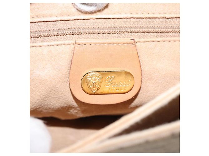Gucci Borsa a spalla Micro GG Supreme in PVC beige e oro 49 007 5548 Auth th5401 D'oro - vista 18
