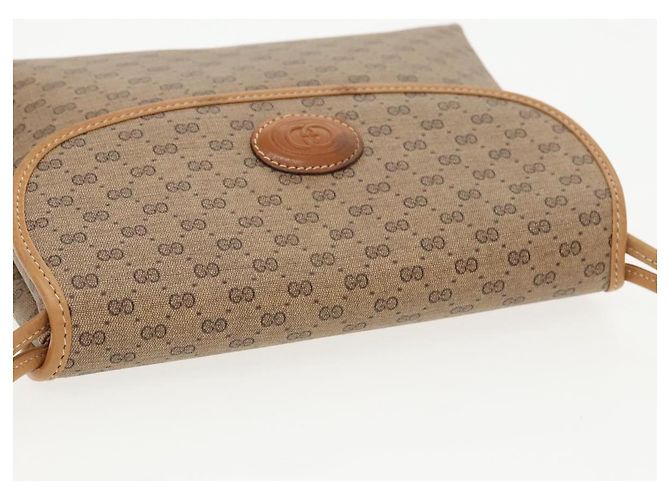 Gucci Borsa a spalla Micro GG Supreme in PVC beige e oro 49 007 5548 Auth th5401 D'oro - vista 6