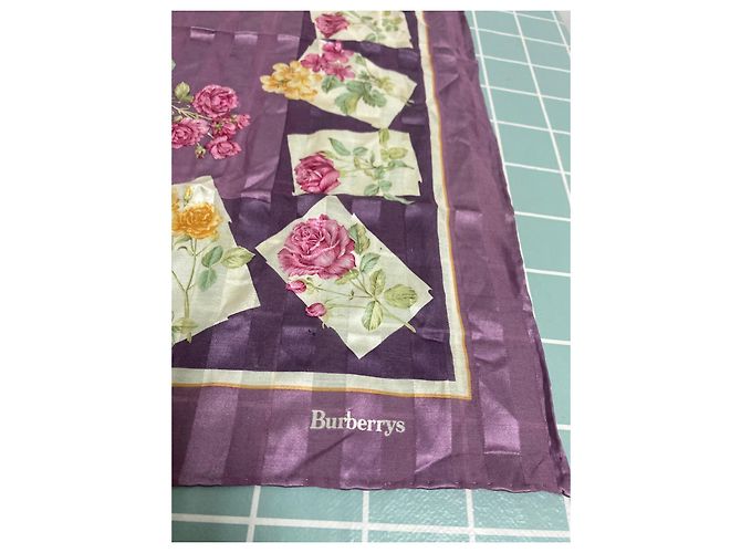 Foulard in seta Burberry viola Porpora - vista 3