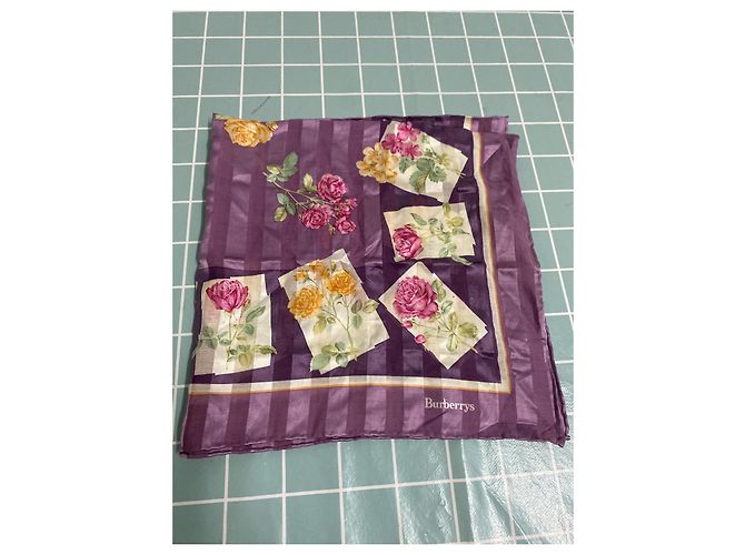 Foulard in seta Burberry viola Porpora - vista 7