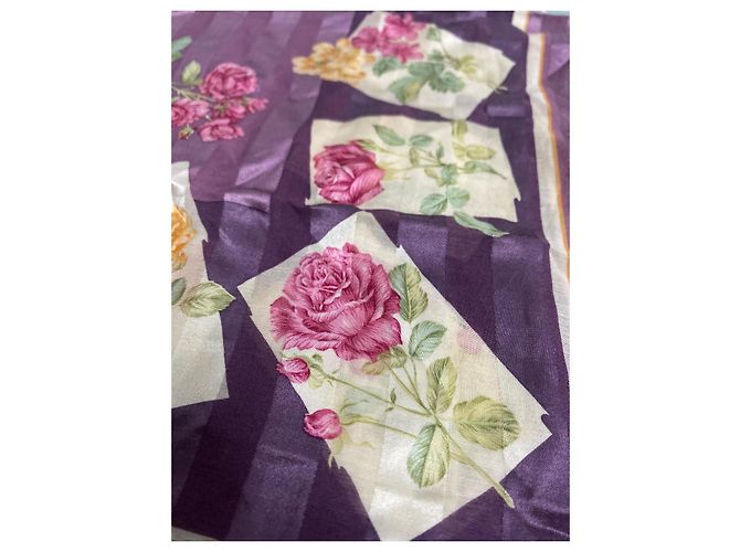 Foulard in seta Burberry viola Porpora - vista 8