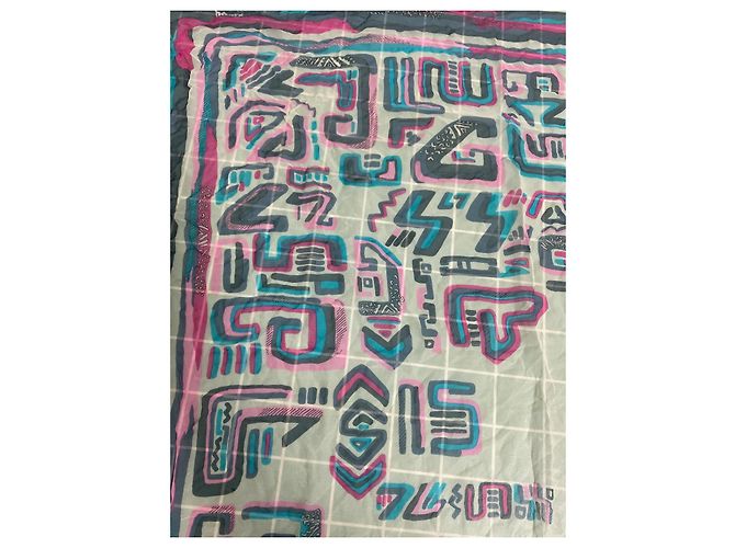 Vintage Kansai Yamamoto Seidenschal Bunt Mehrfarben - Ansicht 5