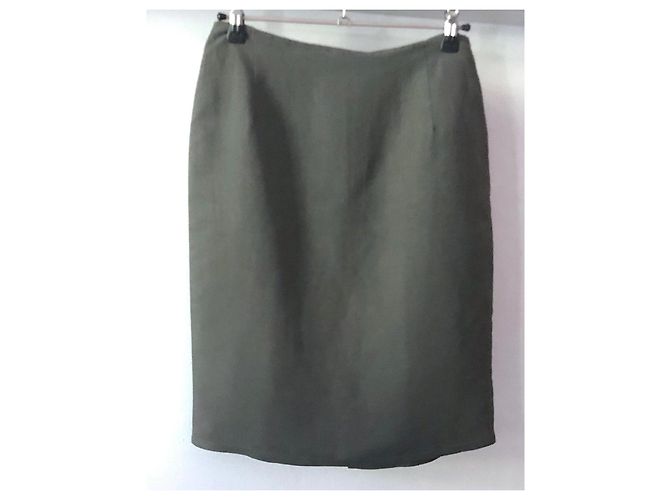 Autre Marque Falda lápiz de ramio gris oscuro talla 34 - vista 2
