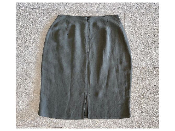 Autre Marque Falda lápiz de ramio gris oscuro talla 34 - vista 3