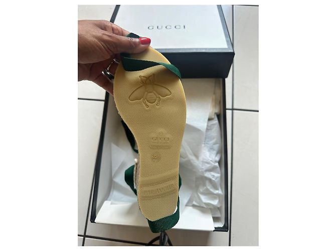 Mule con zeppa Gucci scamoso marrone chiaro - vista 2