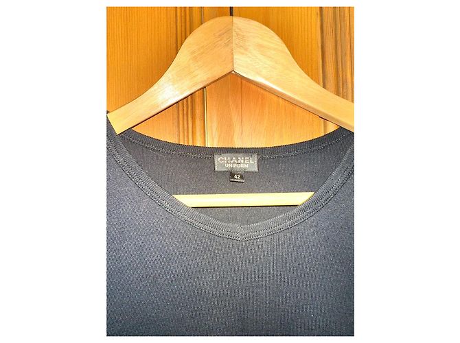 Cambon Camiseta Chanel negra de algodón Negro - vista 2