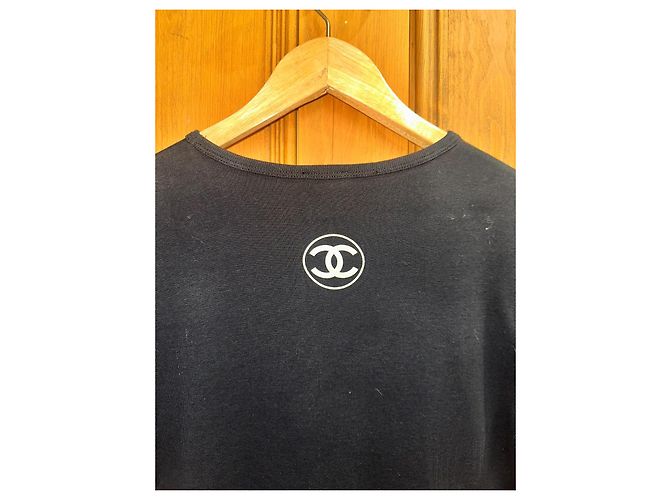 Cambon Camiseta Chanel negra de algodón Negro - vista 3