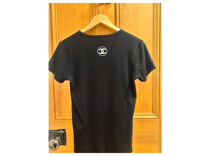 Cambon Camiseta Chanel negra de algodón Negro - vista 4