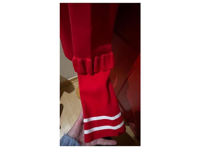Autre Marque Au printemps Paris Roter Baumwollpullover mit weißen Streifen - Ansicht 4