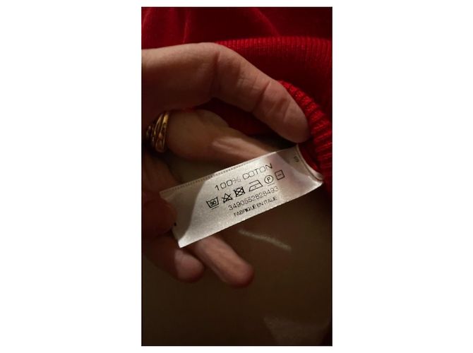 Autre Marque Au printemps Paris Roter Baumwollpullover mit weißen Streifen - Ansicht 6