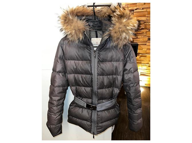 Moncler Angers Giubbotto Fur Parka Larga Gris Oscuro Gris antracita - vista 12