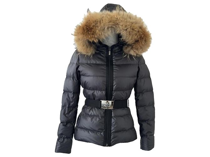 Moncler Angers Giubbotto Fur Parka Larga Gris Oscuro Gris antracita - vista 7