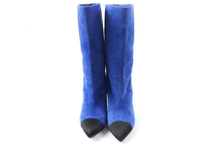 Botas cortas de satén y ante Gabrielle Coco G33119 de Chanel - vista 3