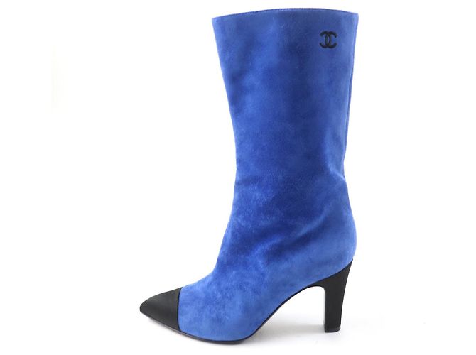 Botas cortas de satén y ante Gabrielle Coco G33119 de Chanel - vista 4