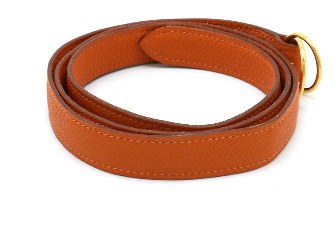 Hermès Hermes Leder Doppelringgürtel Orange - Ansicht 2
