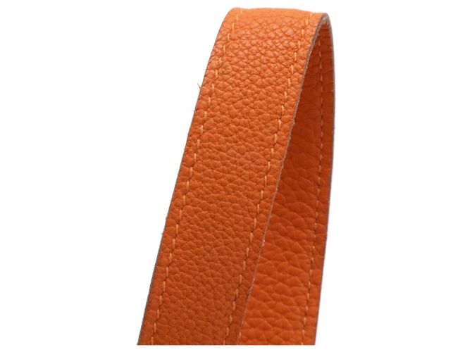 Hermès Hermes Leder Doppelringgürtel Orange - Ansicht 3