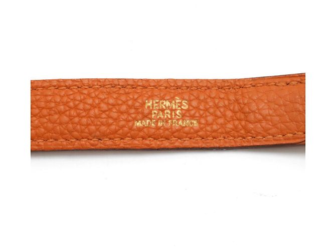 Hermès Hermes Leder Doppelringgürtel Orange - Ansicht 5