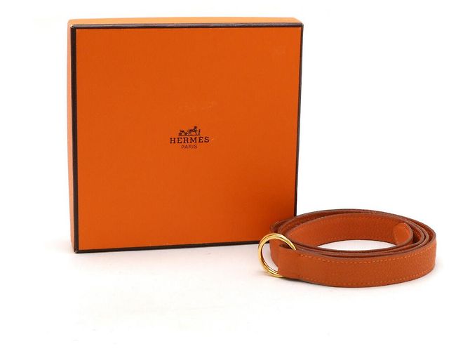 Hermès Hermes Leder Doppelringgürtel Orange - Ansicht 6