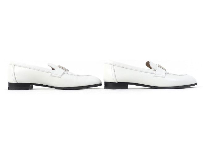 Hermès Hermes Constance H Leather Moccasins White 36 - view 6