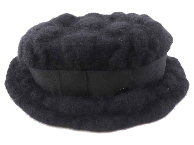 Cappello Chanel Mohair Rayon COCO Mark Nero M - vista 2