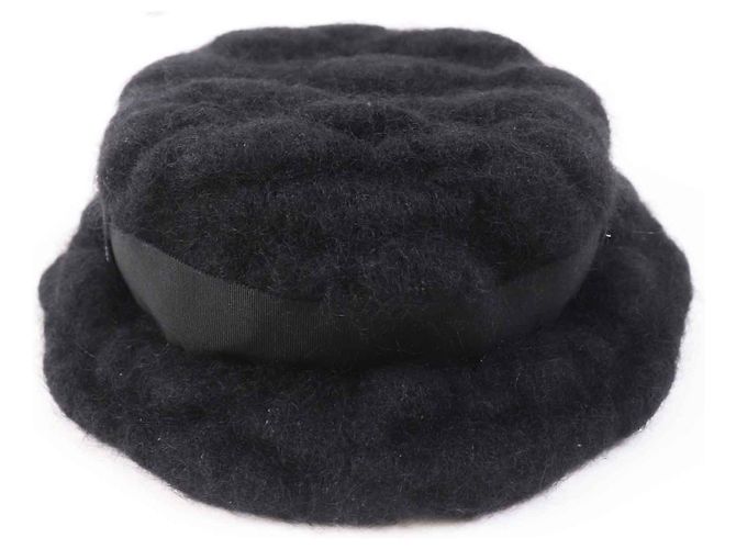 Cappello Chanel Mohair Rayon COCO Mark Nero M - vista 3
